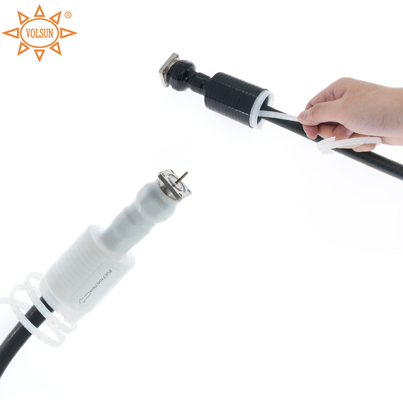 tubo retr&aacute;ctil en fr&iacute;o para conector de telecomunicaciones